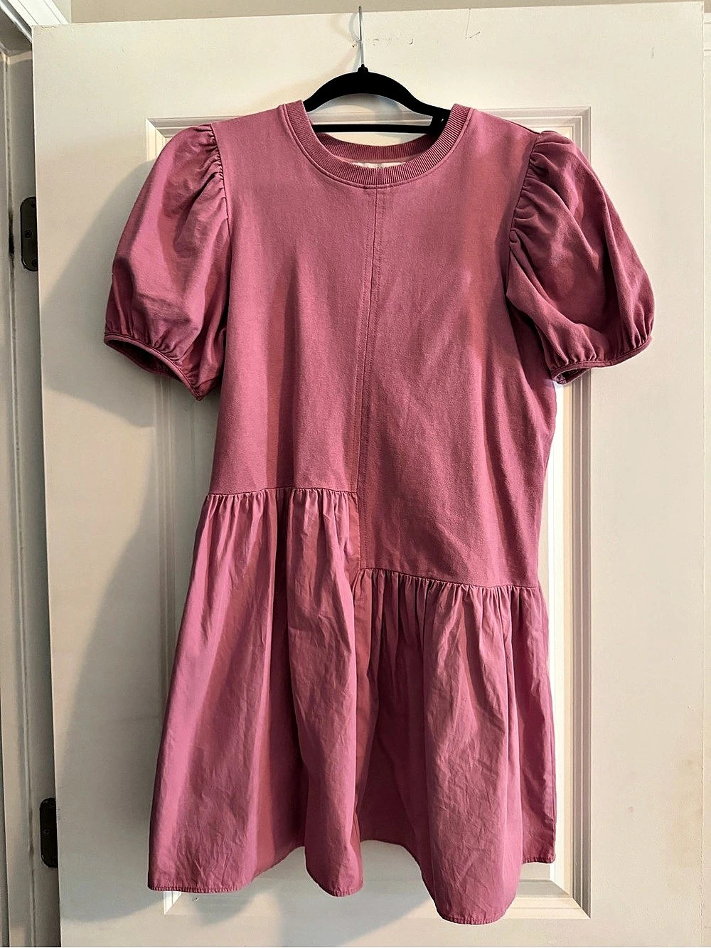 English rose Puff Sleeve Mini Dress in Pink